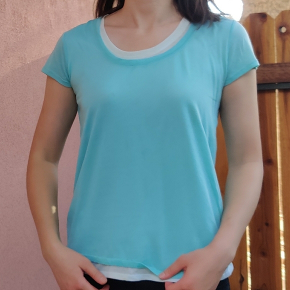DKNY Jeans aqua layered tee D1340065 / 805860